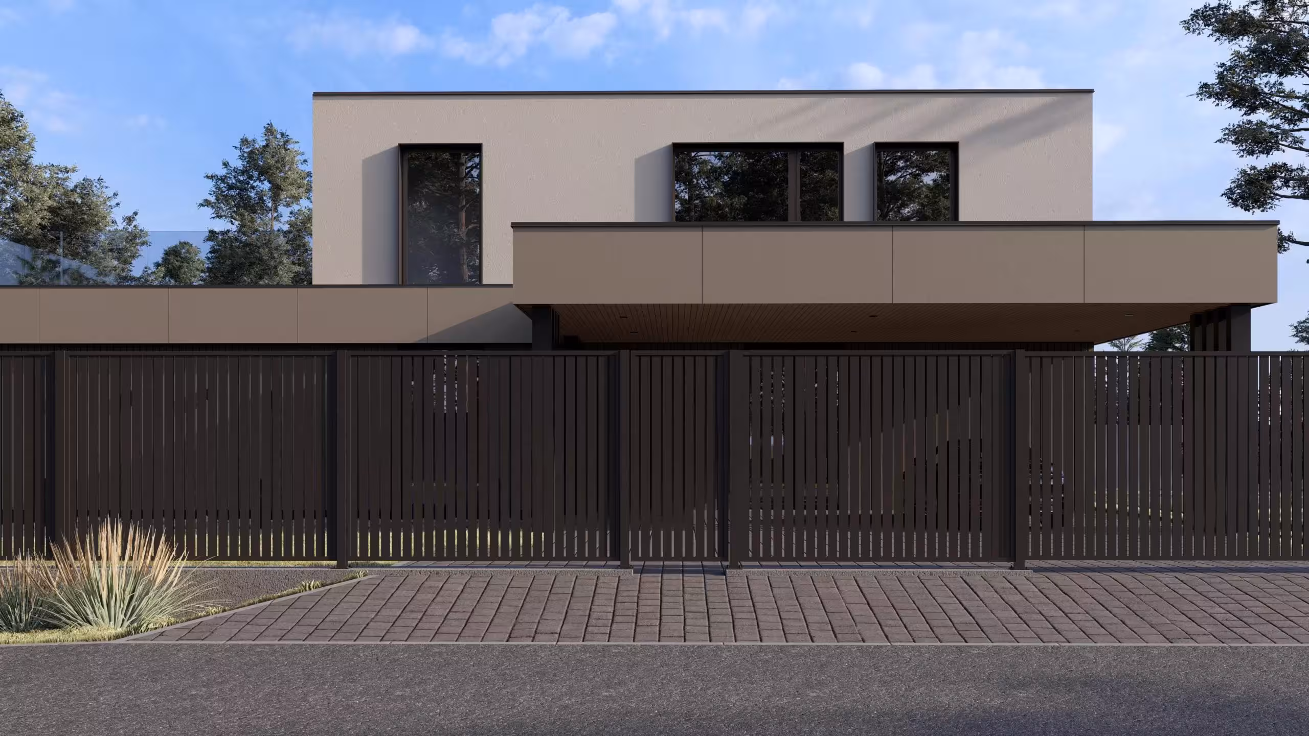 Vertical metal fencing
